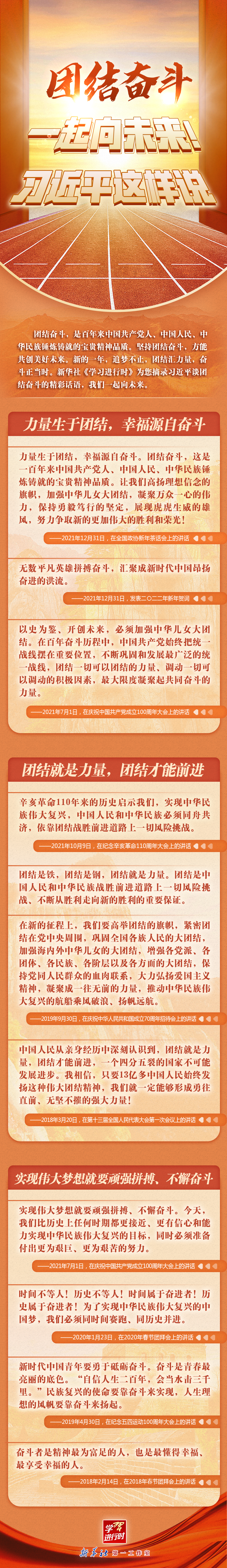 學(xué)習(xí)進(jìn)行時(shí)丨團(tuán)結(jié)奮斗，一起向未來！習(xí)近平這樣說