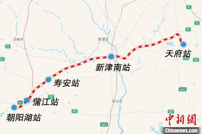 成都鐵路樞紐天府至朝陽湖段線路圖?！?guó)鐵集團(tuán)供圖