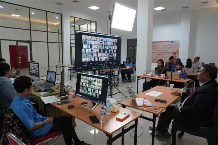活動現(xiàn)場。供圖：印尼三一一大學孔子學院