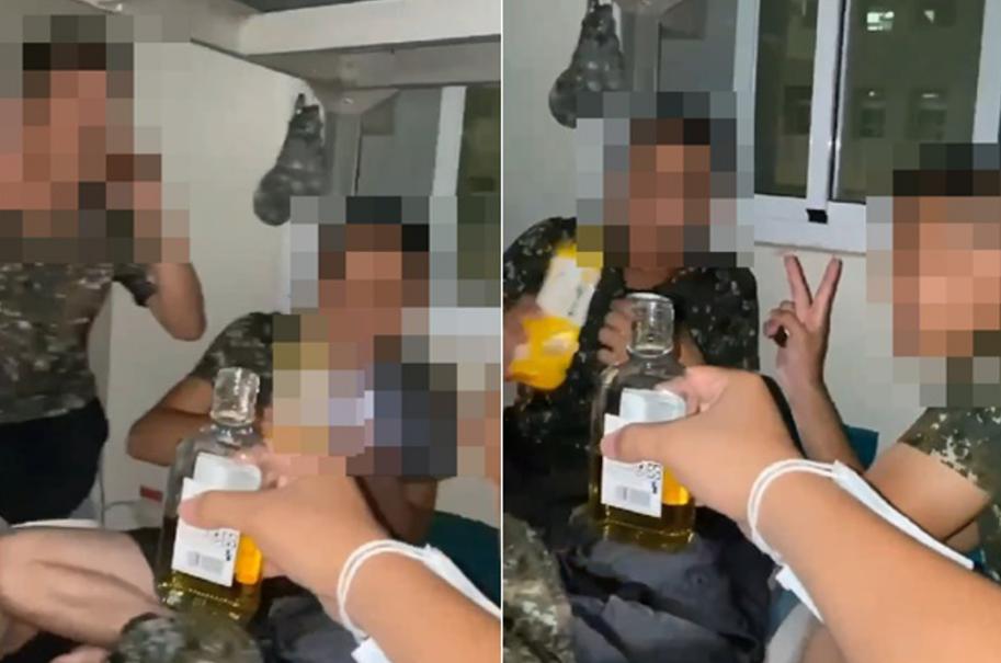 臺軍在宿舍開“飲酒趴”。圖片來源：臺灣“中時新聞網(wǎng)”。