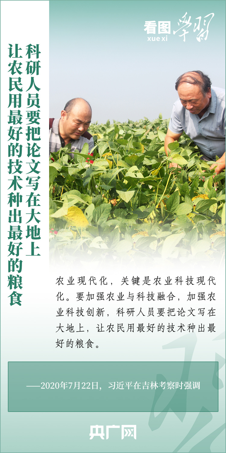 看圖學(xué)習(xí)丨推廣良田、良種、良法、良機(jī) 給農(nóng)業(yè)現(xiàn)代化插上科技的翅膀
