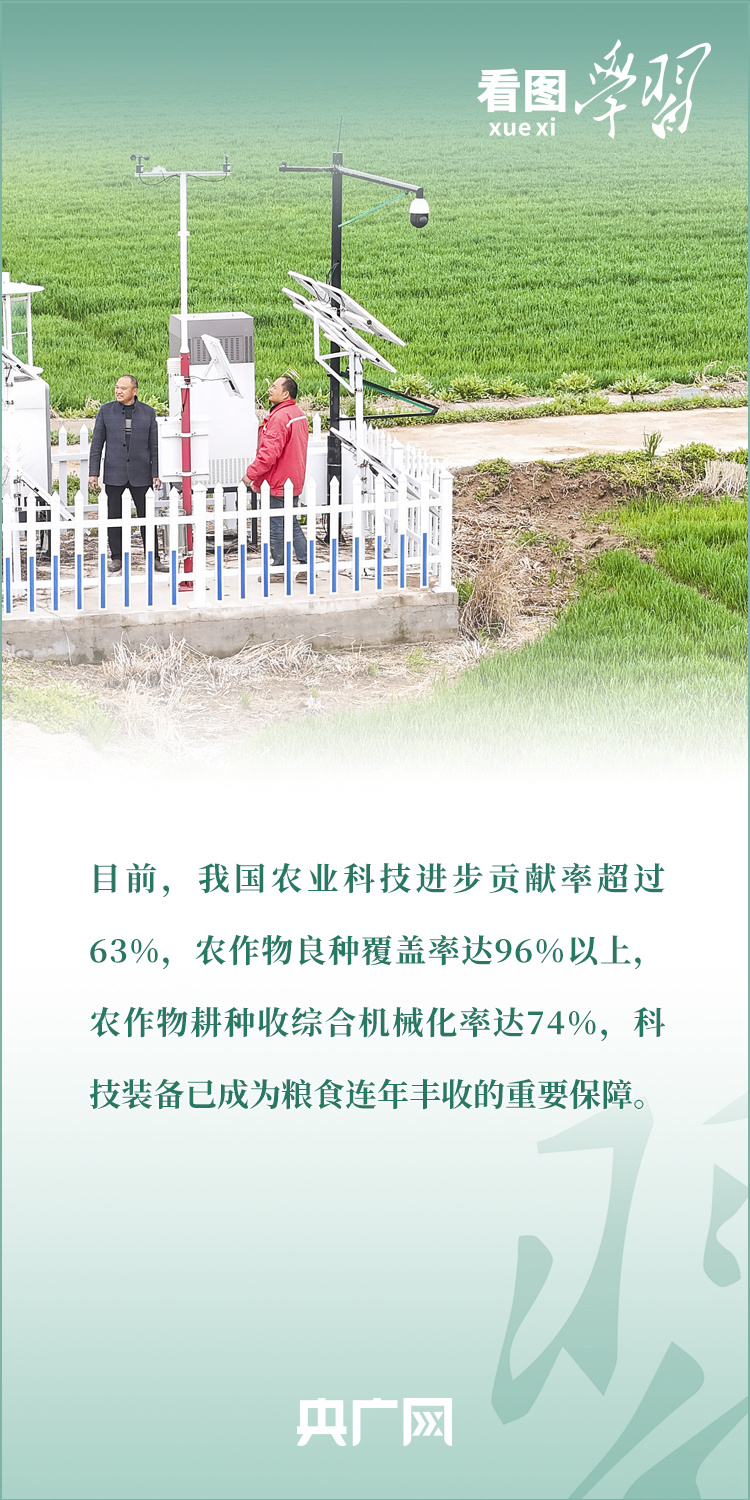 看圖學(xué)習(xí)丨推廣良田、良種、良法、良機(jī) 給農(nóng)業(yè)現(xiàn)代化插上科技的翅膀