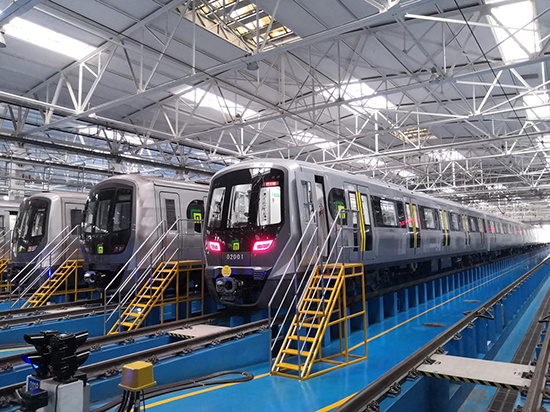 石家莊地鐵二號(hào)線列車。 中車齊車集團(tuán)石家莊公司供圖