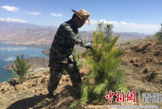圖為尖扎干部職工生態(tài)建設(shè)和環(huán)境保護(hù)現(xiàn)場。尖宣 供圖