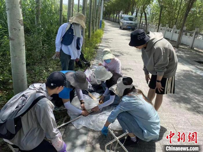 圖為科研人員正在進(jìn)行監(jiān)測(cè)?！∥鲗庝宜畤?guó)家濕地公園供圖