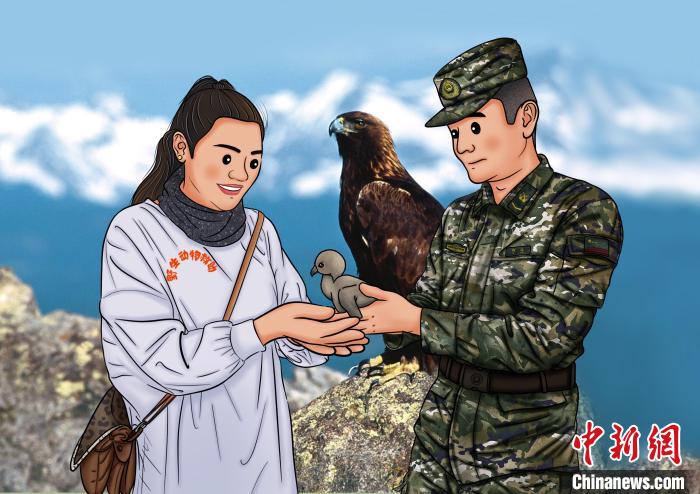 青海武警手繪“環(huán)保”海報呼吁保護(hù)高原生態(tài)