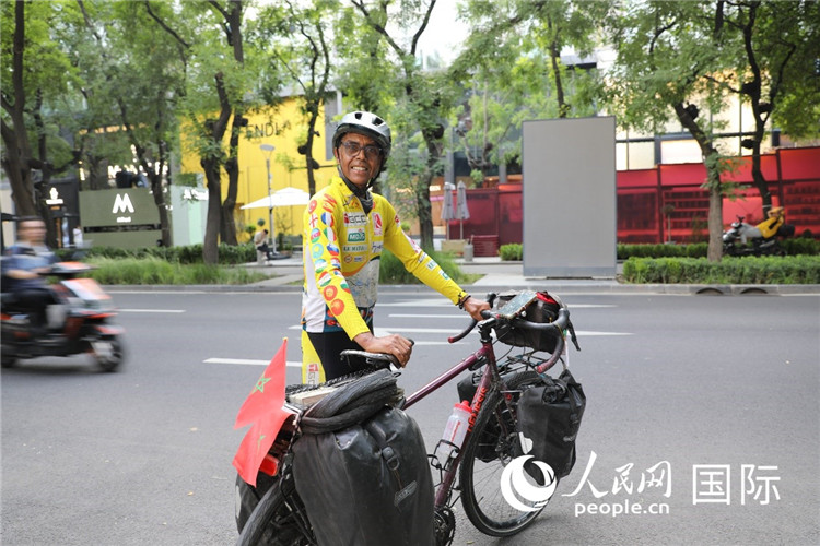 摩洛哥自行車運動員卡里姆·穆斯塔。人民網(wǎng)記者 翟轉(zhuǎn)麗攝