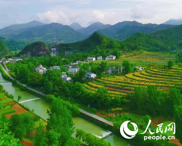 陜西商洛漫川關(guān)鎮(zhèn)民宿群。人民網(wǎng) 王麗攝