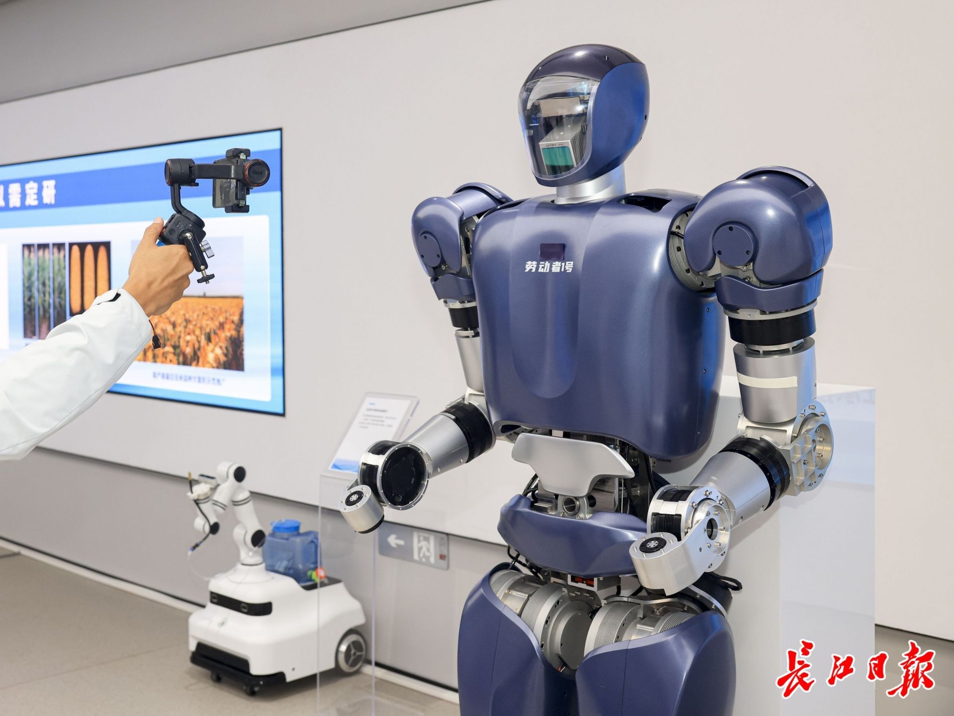 格藍(lán)若人形機(jī)器人。長(zhǎng)江日?qǐng)?bào)記者胡冬冬 攝