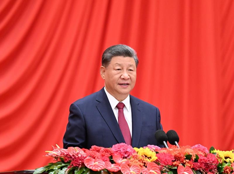 △2024年9月30日，慶祝中華人民共和國(guó)成立75周年招待會(huì)在北京人民大會(huì)堂隆重舉行。習(xí)近平總書記出席招待會(huì)并發(fā)表重要講話。