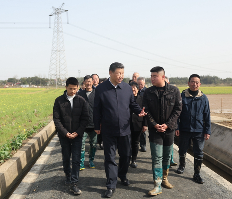 2024年3月19日，習(xí)近平總書記在湖南常德港中坪村考察。