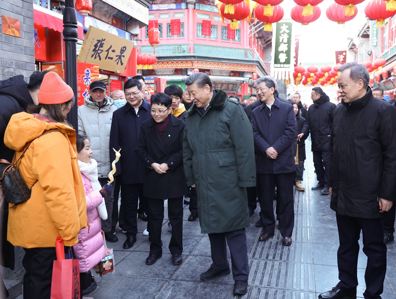 2024年2月1日，習(xí)近平總書記在天津古文化街考察。