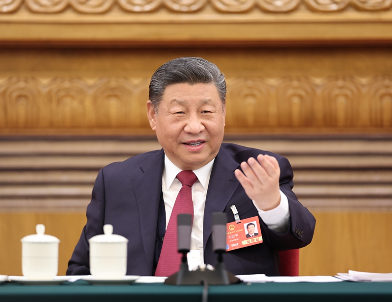 2025年3月5日下午，習(xí)近平總書記參加他所在的十四屆全國人大三次會議江蘇代表團(tuán)審議。