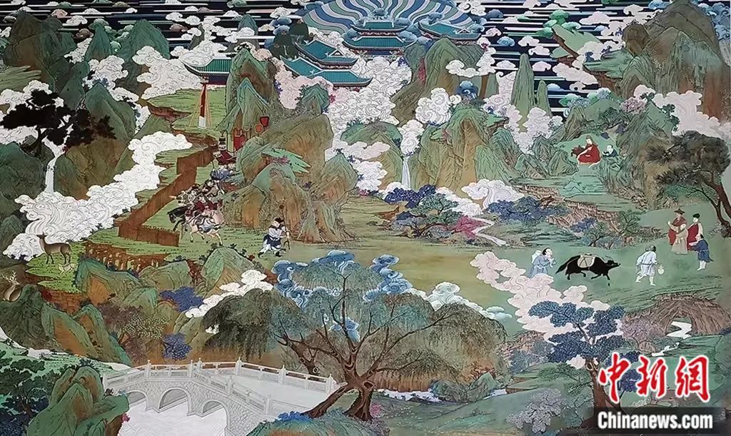 臨摹、補繪的青海瞿曇寺壁畫。受訪者 供圖