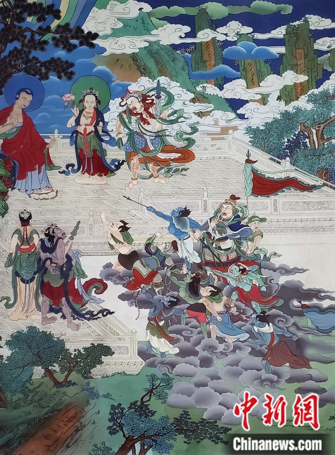 臨摹、補(bǔ)繪的青海瞿曇寺壁畫。受訪者 供圖